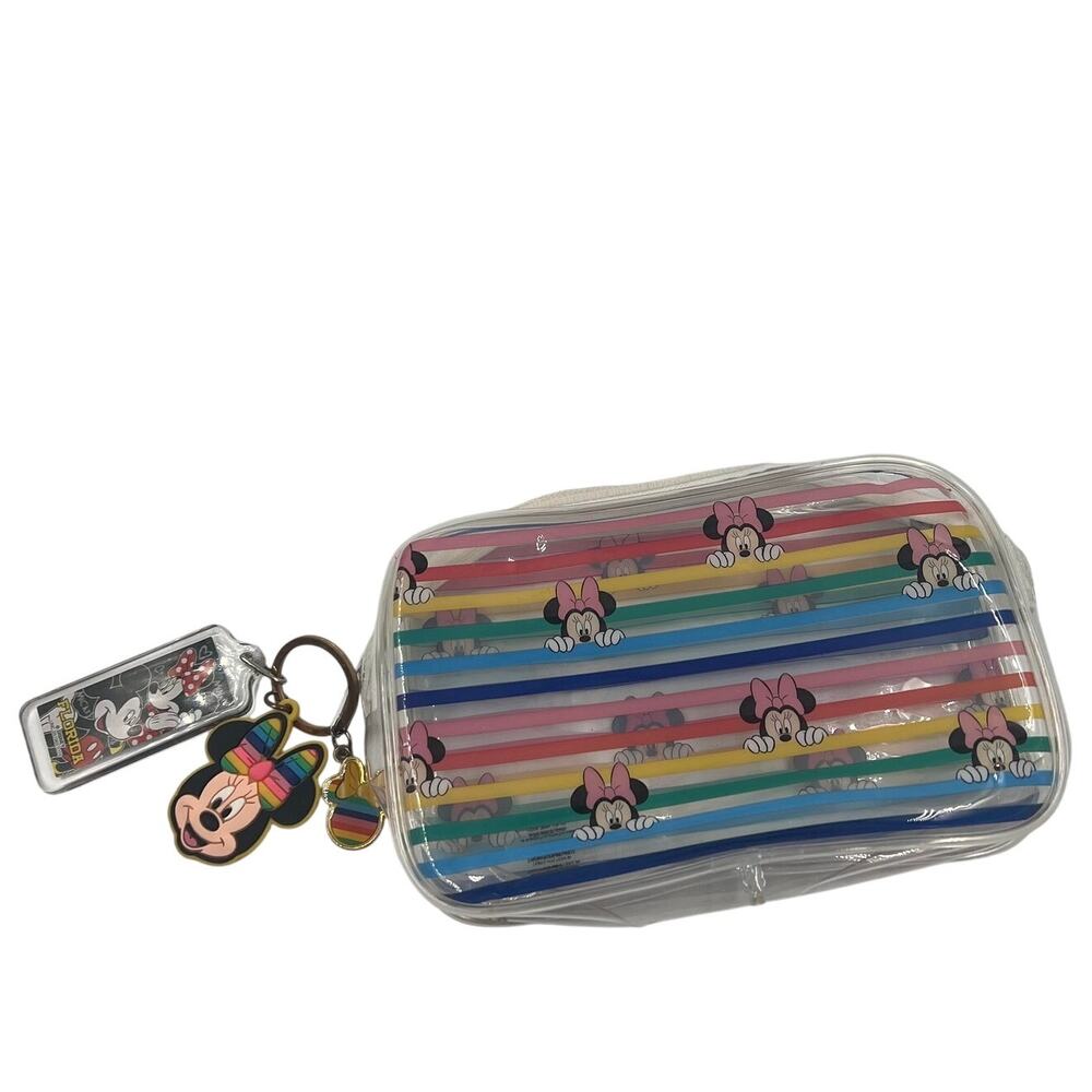 Clear‎ Rainbow Minnie Mouse Disney Cosmetic Zippered Bag Keychains LGBTQ Pride